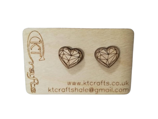 Geometric Heart - Stud Earring Pair